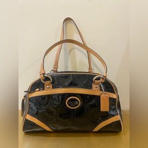 Coach Peyton Embossed Black Patent Satchel F1273-F20065